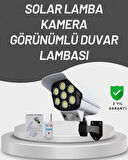 77 LED'li Güneş Enerjili Güvenlik Lambası ve Kukla Kamera – Hareket Sensörlü, 2400mAh Pilli