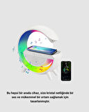 Bluetooth 5.0 Hoparlör – Kablosuz Şarj, RGB Gece Lambası ve FM Radyo