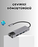 Alüminyum Kasalı MacBook USB-C Hub – 4K HDMI, USB 3.0, SD/TF Kart Girişi, PD Şarj Desteği