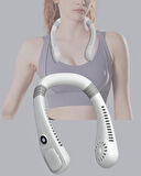 Kablosuz Giyilebilir Boyun Fanı Çift Motorlu ve 5 Kademeli Hız Kontrolü