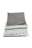 Çok Amaçlı Müslin Bebek Battaniyesi, %100 Pamuk Bebek Pikesi, Müslin Örtü, Pike Örtü(GRİ)(90X100CM)