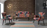 Patchwork 2+1+1 Çay Seti (Balkon, Salon, Ofis, Cafe) 2+1+1