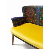 Etnik Desen Sarı 2+1+1+Sehpalı Çay Seti (Balkon, Salon, Ofis, Cafe)