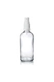 100 Ml Beyaz Parmak Sprey Kapaklı Şeffaf Cam Şişe 5 Adet