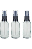 30ml Fısfıs Siyah Sprey Kapaklı Şeffaf Cam Şişe 3 Adet
