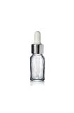10 Ml Gümüş Başlıklı Damlalıklı Şeffaf Cam Şişe 5 Adet