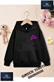 Kız/Erkek Çocuk Beyaz Kapüşonlu ''OPPUCUKLU BARBY'' Baskılı Sweatshirt