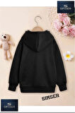 Kız/Erkek Çocuk Beyaz Kapüşonlu ''OPPUCUKLU BARBY'' Baskılı Sweatshirt