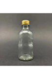 10 Adet 50ml Cam Şişe Küçük Gold Metal Kapaklı Çok Amaçlı Shot Şişesi 10x50ml
