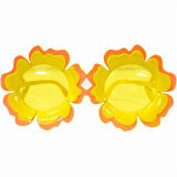 Papatya Şekilli Turuncu Sarı Renkli Hawaii Konsept Parti Gözlüğü 15x7 cm