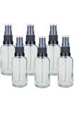 30ml Fısfıs Siyah Sprey Kapaklı Şeffaf Cam Şişe 6 Adet