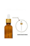 Altın/Beyaz Cam Pipetli 30ml Amber Cam Şişeler 3 Adet