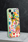 iPhone 13 Uyumlu Fun Desenli Glossy Glass Kamera Korumalı Silikonlu Telefon Kılıfı