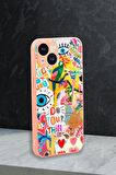 iPhone 13 Uyumlu Fun Desenli Glossy Glass Kamera Korumalı Silikonlu Telefon Kılıfı