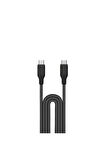 1-Link USB-C - USB-C (3,0m / Destek 100W) Örgülü (Siyah)