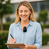 Kablosuz Çift Yaka Mikrofonu – 360° Kayıt, Akıllı Gürültü Azaltma, Lightning + Type-C + 3.5mm Uyumlu