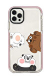 iPhone 12 Pro Uyumlu Cute Animals Desenli Candy Bumper Silikonlu Telefon Kılıfı