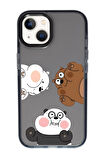 iPhone 13 Uyumlu Cute Animals Desenli Candy Bumper Silikonlu Telefon Kılıfı