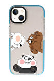 iPhone 13 Uyumlu Cute Animals Desenli Candy Bumper Silikonlu Telefon Kılıfı