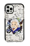 iPhone 12 Pro Einstein In Formula Desenli Candy Bumper Silikonlu Telefon Kılıfı