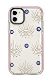 iPhone 12 Uyumlu Evil Eye Desenli Candy Bumper Silikonlu Telefon Kılıfı