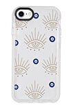 iPhone 8 Uyumlu Evil Eye Desenli Candy Bumper Silikonlu Telefon Kılıfı