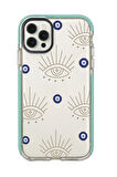 iPhone 12 Pro Max Uyumlu Evil Eye Desenli Candy Bumper Silikonlu Telefon Kılıfı