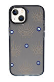 iPhone 13 Uyumlu Evil Eye Desenli Candy Bumper Silikonlu Telefon Kılıfı
