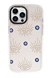 iPhone 13 Pro Max Uyumlu Evil Eye Desenli Candy Bumper Silikonlu Telefon Kılıfı