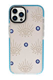 iPhone 13 Pro Max Uyumlu Evil Eye Desenli Candy Bumper Silikonlu Telefon Kılıfı