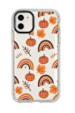 iPhone 12 Mini Uyumlu Sonbahar Desenli Candy Bumper Silikonlu Telefon Kılıfı