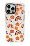 iPhone 15 Pro Uyumlu Sonbahar Desenli Candy Bumper Silikonlu Telefon Kılıfı