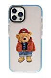 iPhone 13 Pro Max Teddy Bear Candy Bumper Darbe Emci Silikonlu Telefon Kılıfı