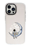 iPhone 15 Pro Uyumlu Keyifli Astronot Desenli Candy Bumper Darbe Emci Silikonlu Telefon Kılıfı 