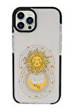 iPhone 15 Pro Uyumlu Moon and Sun Desenli Candy Bumper Darbe Emci Silikonlu Telefon Kılıfı 