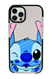 iPhone 15 Pro Uyumlu Stitch Desenli Candy Bumper Darbe Emci Silikonlu Telefon Kılıfı 