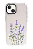 iPhone 15 Uyumlu Lavender Desenli Candy Bumper Darbe Emci Silikonlu Telefon Kılıfı 
