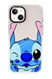 iPhone 15 Uyumlu Stitch Desenli Candy Bumper Darbe Emci Silikonlu Telefon Kılıfı 