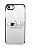iPhone 6 Plus Casetify Şirin Kedicikler Desenli Anti Shock Premium Silikonlu Siyah Kenar Detaylı Telefon Kılıfı