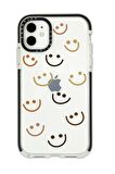 iPhone 12 Pro Casetify Smile Desenli Anti Shock Premium Silikonlu Siyah Kenar Detaylı Telefon Kılıfı