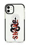 iPhone 11 Casetify Snake Desenli Anti Shock Premium Silikonlu Siyah Kenar Detaylı Telefon Kılıfı