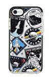iPhone 8 Casetify Space Desenli Anti Shock Premium Silikonlu Siyah Kenar Detaylı Telefon Kılıfı