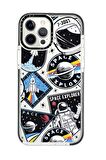 iPhone 12 Pro Casetify Space Desenli Anti Shock Premium Silikonlu Siyah Kenar Detaylı Telefon Kılıfı