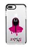 iPhone 8 Plus Casetify Squid Game Desenli Anti Shock Premium Silikonlu Siyah Kenar Detaylı Telefon Kılıfı