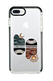 iPhone 7 Plus Casetify Sunset Wawe Desenli Anti Shock Premium Silikonlu Siyah Kenar Detaylı Telefon Kılıfı