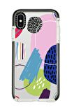 iPhone X Casetify Art Design Anti Shock Premium Silikonlu Siyah Kenar Detaylı Telefon Kılıfı