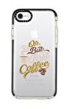 iPhone 8 Casetify First Coffe Desenli Anti Shock Premium Silikonlu Siyah Kenar Detaylı Telefon Kılıfı