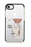 iPhone 8 Casetify Women Art Desenli Anti Shock Premium Silikonlu Siyah Kenar Detaylı Telefon Kılıfı