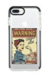 iPhone 8 Plus Casetify Women At Work Desenli Anti Shock Premium Silikonlu Siyah Kenar Detaylı Telefon Kılıfı