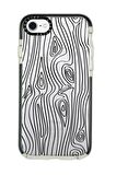iPhone 7 Casetify Wooden Desenli Anti Shock Premium Silikonlu Siyah Kenar Detaylı Telefon Kılıfı